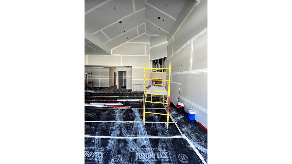 Dry wall up in dental office building