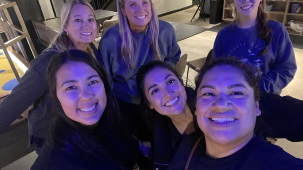 Dental team members at community event