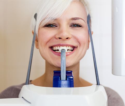 Patient receiving digital x-rays